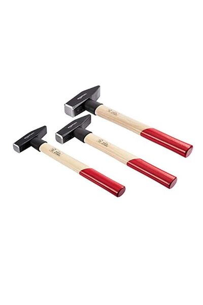 Generic Basics Engineer's Hickory Wooden Handle Hammer Set, 3 Pieces, 300g, 5...