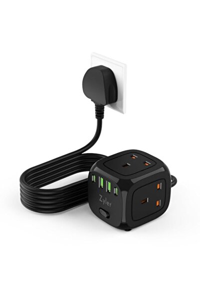Generic 7-in-1 Charging Station: Multiple Power Strip with 3 AC Outlets & 4-P...
