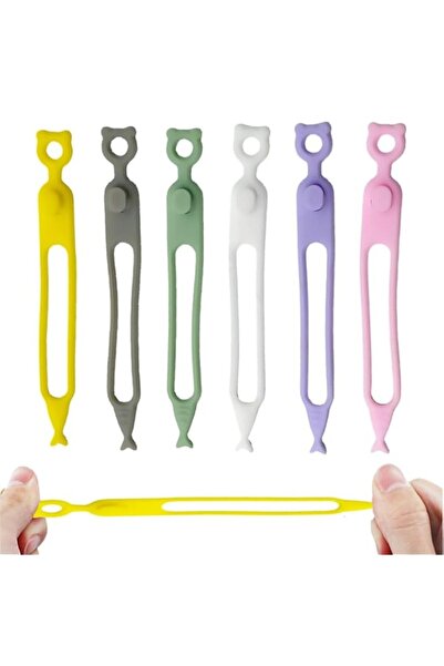 Generic Tazweeq 6Pcs Data Cable Organizer, Reusable Silicone Cable Ties, for ...