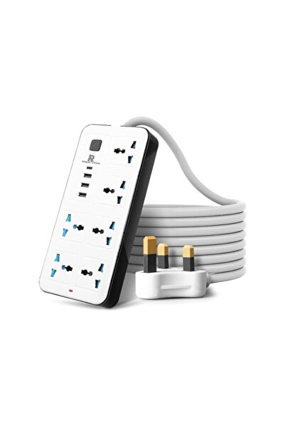 Generic Extension Cord 2M, 6-Way Power Strip with 3 USB & 1 USB-C PD Slot, Un...