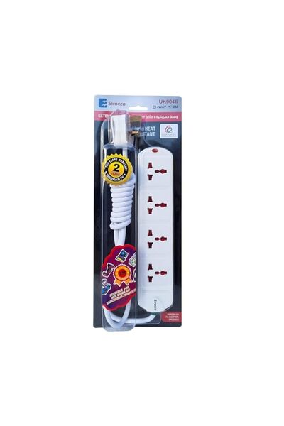 Generic Sirocco UK904S 4 Way Extension Socket with 2 Meter Cable