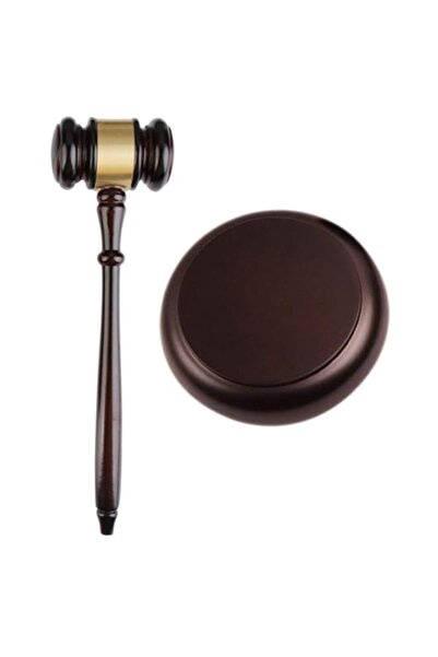 Generic YARNOW Auction Hammer Set - Rustic Wooden Gavel Mallet for Judge, Cou...