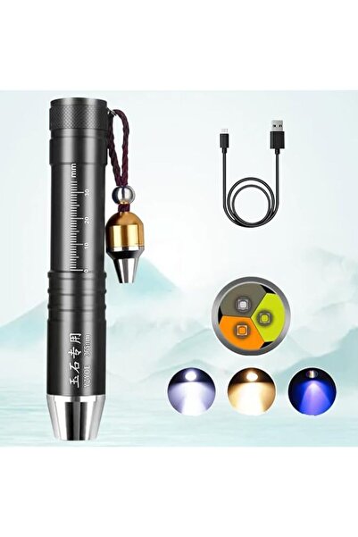 Generic LED Three Light Sources Rechargeable Jade Appraisal Flashlight, Jewel...