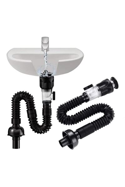 Generic Sink Drain Kit with Flexible Expandable P-Trap for 1-1/4" and 1-1/2" ...