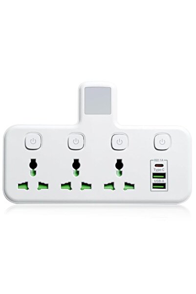 Generic 7 in 1 Power Strip Surge Protector Multi Plug Adapter USB Extension S...