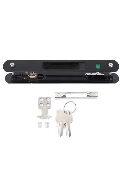 Generic Modern Glass Door Handle Set, Sliding Double Sided Lock Catch with Sm...