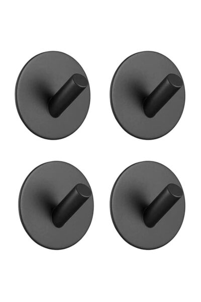 Generic ELECDON Black Adhesive Hooks, Heavy Duty, Stainless Steel Wall Mount ...