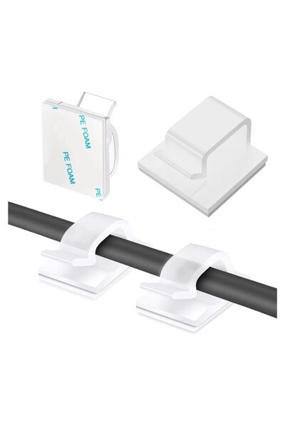 Generic Adhesive Cable Clips, Wire Holders, Self Stick Cord Organizer, Deskto...