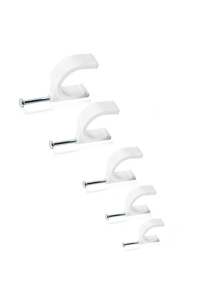 Generic White Cable Clips with Steel Nails – 4 mm, 6 mm, 8 mm, 10 mm and 12 m...