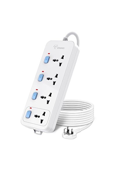 Generic GONGNIU 4-Way 3M Power Extension Cord, 13A 3250W Power Strip with Ind...