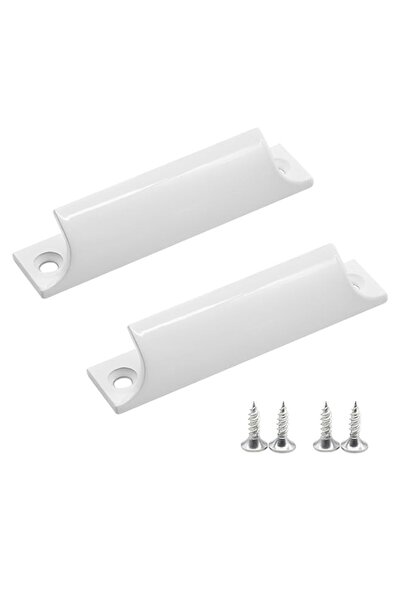 Generic 2pcs Aluminum Alloy Door Handles, White Metal Modern Pull Handles for...