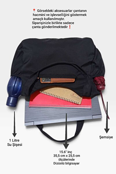 EG BAGS Carry 15.6" inç Teknik Kumaş Günlük Spor Omuz Çantası Siyah