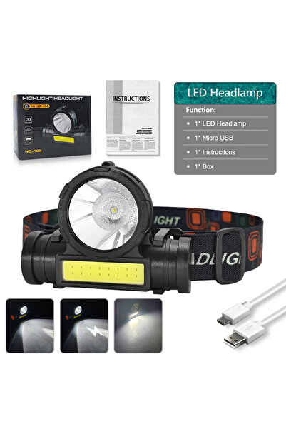 choice2 1x1200mAh 2000000LM Super Bright Headlamp Rechargeable Zoomable Minin...