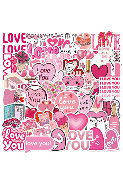 Choice 50PCS 50PCS Valentine's Day Love Stickers Graffiti Stickers DIY Diary ...