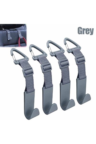Choice Grey 4PCS Car Seat Headrest Hook Universal Adjustable Vehicle Organize...