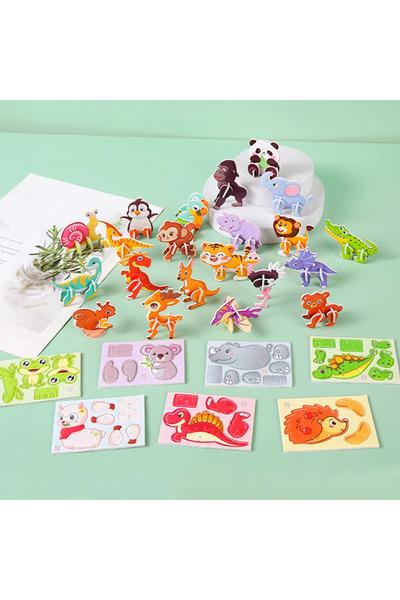 Choice1 Random pattern 30pcs 30 Pcs Mini Animal DIY Jigsaw Puzzle Toys Kids G...