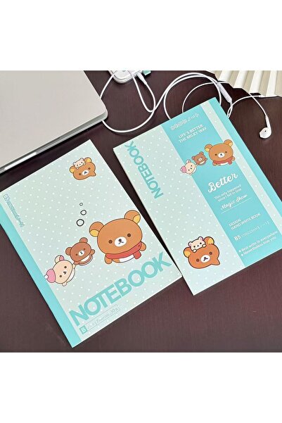 Choice3 Bandai blue Kawaii Rilakkuma Bear Lined Notebook Cute Aesthetic Diary...