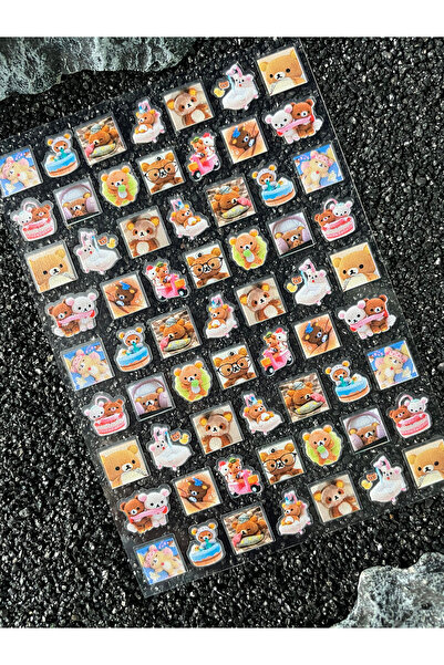 Choice39 4 Pvc Y2k Rilakkuma Waterproofing Kawai Animals Nail Stickers Decora...