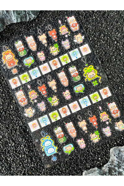 Choice21 18 Pvc Y2k Rilakkuma Waterproofing Kawai Animals Nail Stickers Decor...