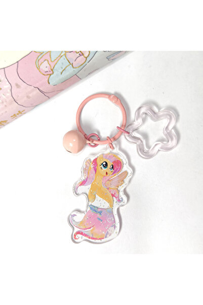 Choice3 Hasbro 3 yellow pink Cartoon My Little Pony Keychain Kawaii Acrylic F...