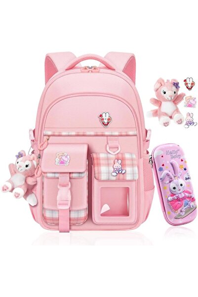 HOOKOR School bag for Girls, Kawaii Bunny School Student Backpacks, waterproo...