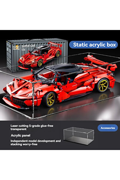 Choice Static acrylic box 2025 MOC Technical City Red Racing Car Hypercar Mod...