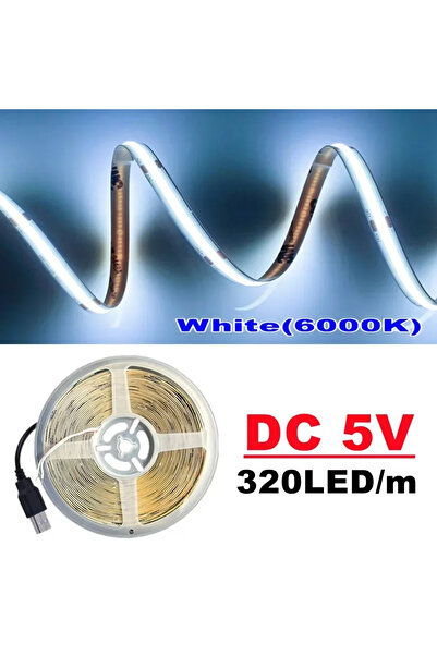 Choice12 5M 6500K DC5V COB LED Light Strip With USB Power Supply Light 320LED...