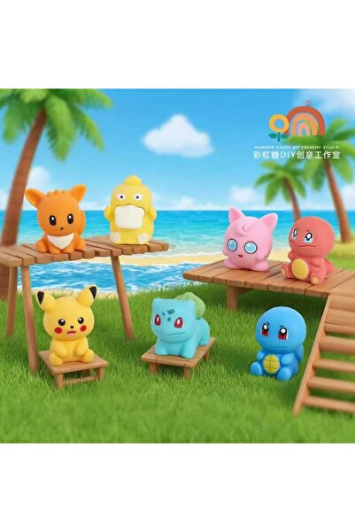 Choice1 Bandai Q.7pcs-poke-N 7Pcs/Set Pokemon Anime Figures Pikachu Cute Char...