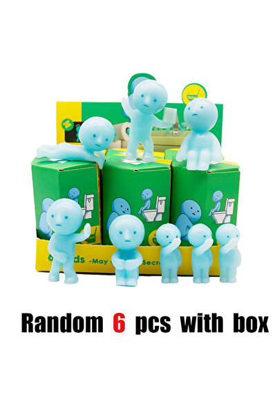 Choice20 Random 6 pcs Mini Figure Cute Noctilucent Doll Cartoon Toy Desktop O...