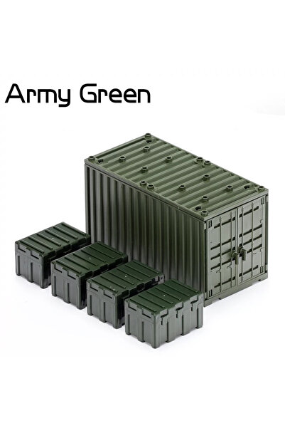 Choice3 Army Green Set Decool Scene Container Weapon Storage Box Building Blo...