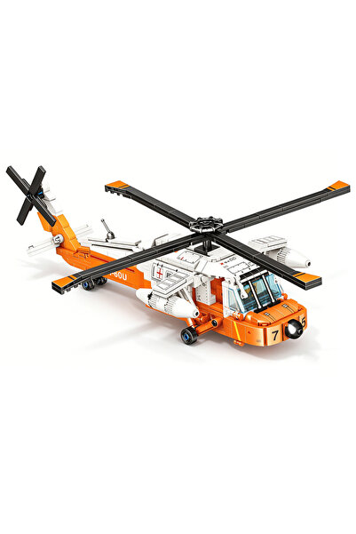 Choice4 Orange Helicopter Aircraft Building Blocks, DIY Assembly Bricks Toy, ...