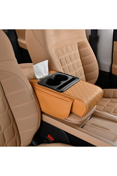Choice6 Ideal Orange Car Armrest Box 5in1 Car Tissue Box Water Cup Holder Mul...