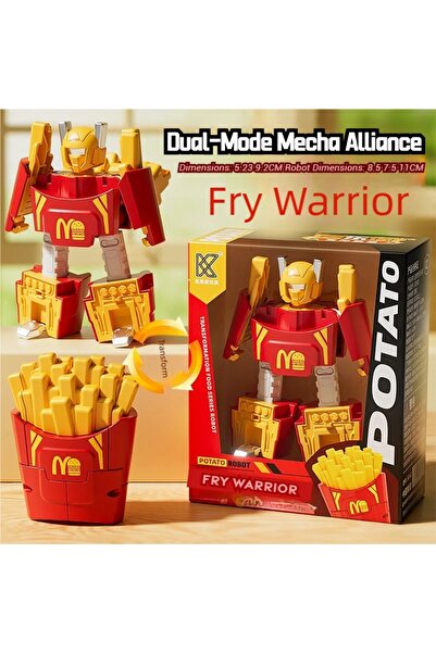 Choice Fry Warrior Food Transforming Robot Toy, Dual-Form Burger Fries Cola I...