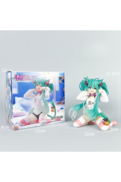 Choice1 Bandai Boxed Hatsune Miku Model Anime Girl Figures Cat Ear Sitting Po...