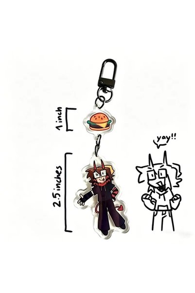 Choice Bandai 2 Forsaken Keychain - Void Pizza Burger Acrylic Charms - Fan Ar...