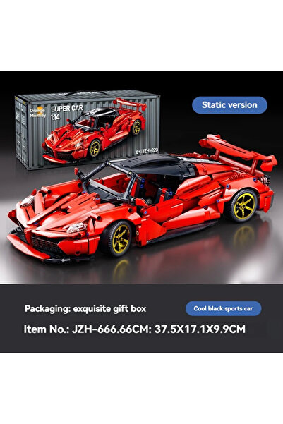 choice2 with box 2025 MOC Technical City Red Racing Car Hypercar Model Buildi...