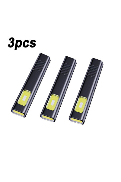 Choice3 Black 3pcs Rechargeable Mini LED Keychain Flashlight 500LM Portable M...