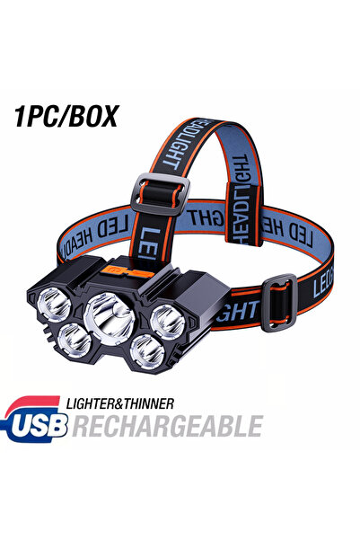 Choice Type C1 5LED Strong Light Headlamp Rechargeable Waterproof Outdoor Fis...