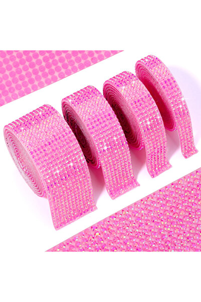 Choice51 4Rows-8mm J-RoseAB DUCRYSTAL 90CM/Yard Self Adhesive Resin Rhineston...
