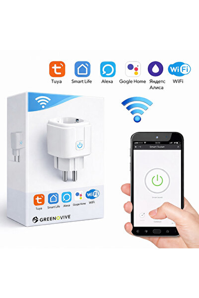 GREENOVIVE Έξυπνη Πρίζα XGN-02 Wi-Fi Παρακολούθησης Ενέργειας, 20Α, Λευκό