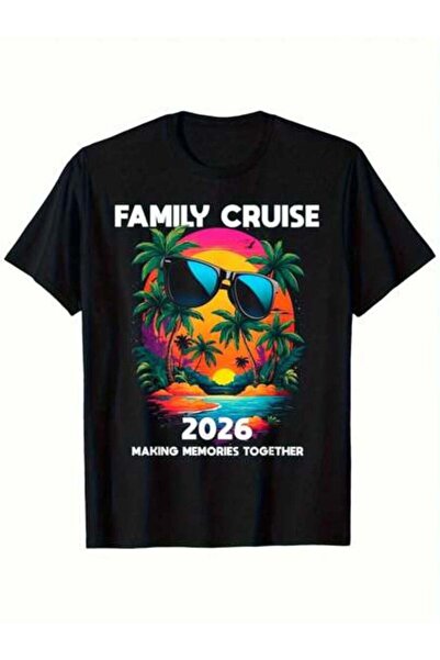 29CUN [Family Tee] Men's Soft Breathable Black Family Cruise 2026 Graphic T-S...