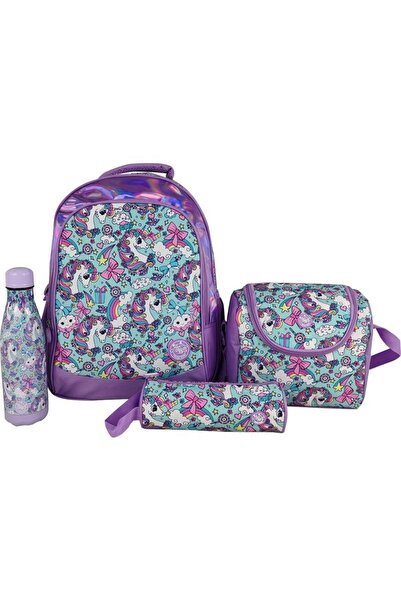 Atrium Unicorn 4-in-1 Backpack with Accessory, Purple/Multi-Color