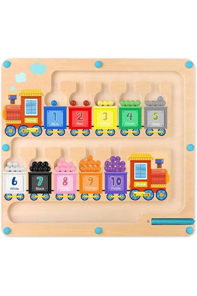 Hoarosall Magnetic Color and Number Maze Toy Montessori Toys for 4-6 Years Ol...