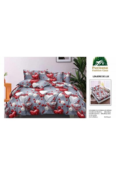 Pucioasa Set de lenjerie de pat, 4 piese, cearșaf elastic