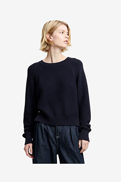 French Connection Women's Utility Blue Lilly Mozart Crew Neck Jumper
