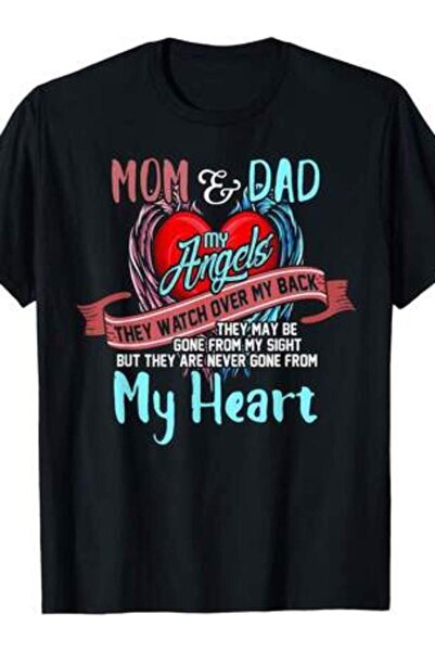 21JNRY Mom & Dad My Angels" T-Shirt 100% Cotton, Short Sleeve, Crew Neck - Pe...