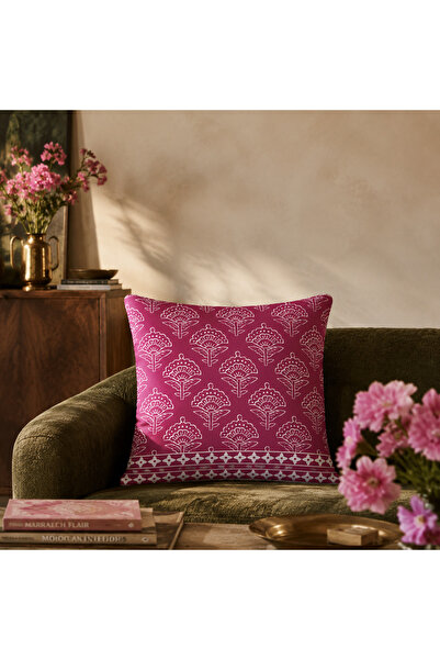 decoarstr Fuşya Paisley Desenli Boho Vintage Kırlent Kılıfı 43x43 cm - Fuşya ...