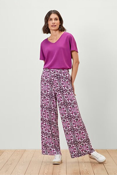 Tchibo Women Comport Fit Allover Print Palazzo Pants, Multicolor