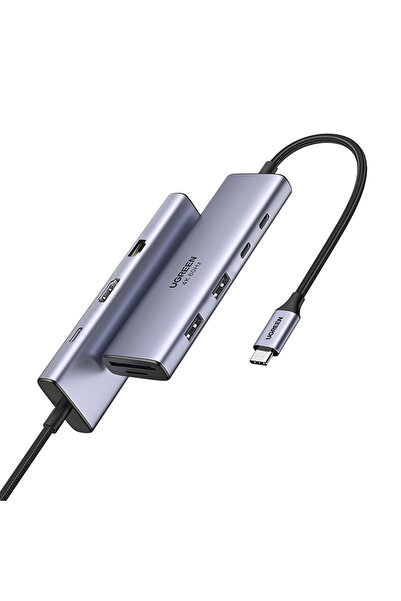 Ugreen Hub USB-C 3x USB HDMI VGA RJ45 SD/TF PD 100W pentru iPhone-uri