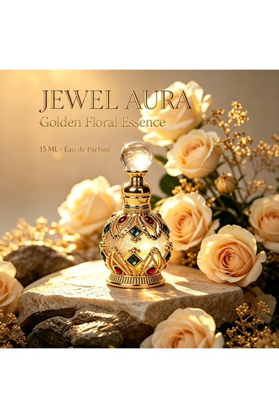 ARIANA Vintage Style 15ml Empty Perfume Bottle, Luxury Middle Eastern Design Attar Container with Rhinestone Decor & Glass Ball Stopper, Portable Refillable Essential Oil Dispenser for Travel & Personal Care
